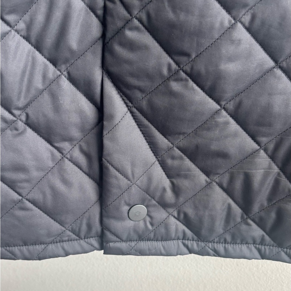Quince Diamond Quilted  Corduroy Collar Black Barn Jacket large - Picture 9 of 10